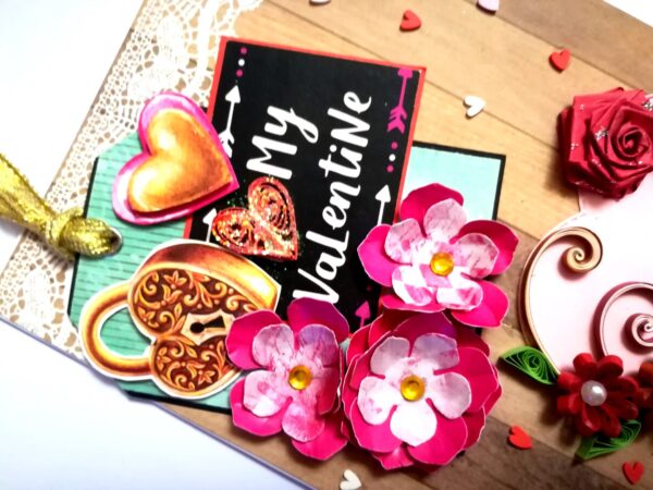 My Valentine Special Tag with quilled flowers Card -V3 image My Valentine Special Tag with quilled flowers Card -V3 image