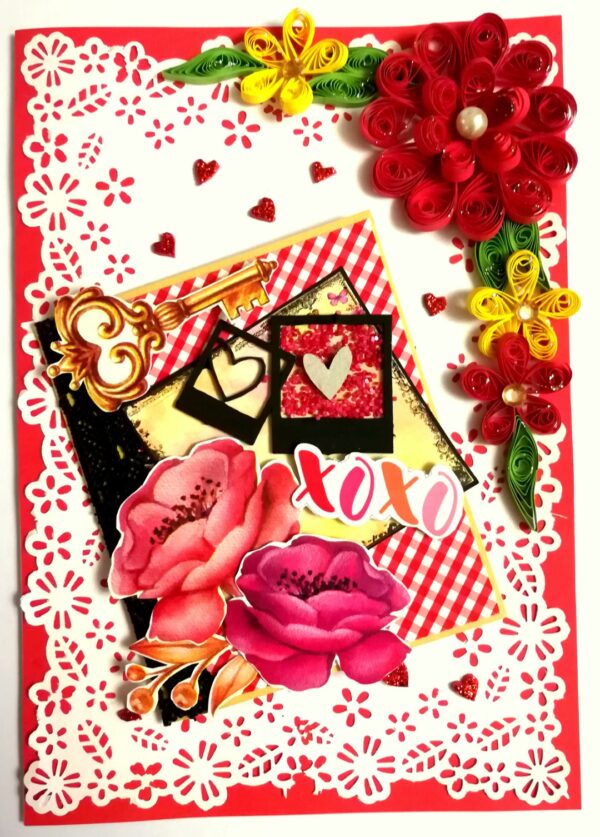 Valentine handmade Card With Beautiful picture tag image Valentine handmade Card With Beautiful picture tag image