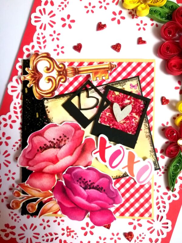 Valentine handmade Card With Beautiful picture tag image Valentine handmade Card With Beautiful picture tag image