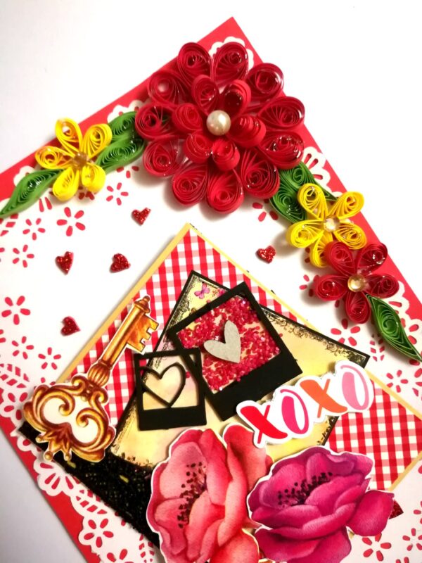 Valentine handmade Card With Beautiful picture tag image Valentine handmade Card With Beautiful picture tag image
