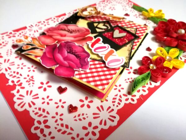 Valentine handmade Card With Beautiful picture tag image Valentine handmade Card With Beautiful picture tag image