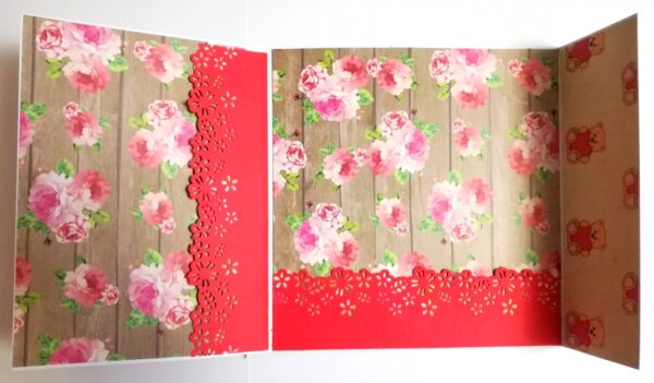 Valentine Red Quilled Mini Scrapbook Greeting Card image Valentine Red Quilled Mini Scrapbook Greeting Card image