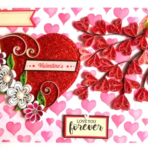 Too Much Love Valentine Quilled Greeting Card image Too Much Love Valentine Quilled Greeting Card image