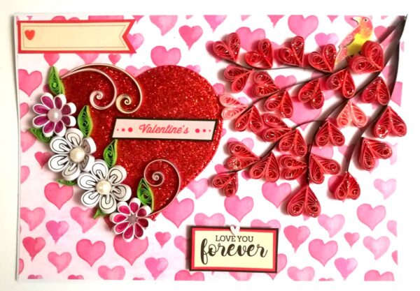 Too Much Love Valentine Quilled Greeting Card image Too Much Love Valentine Quilled Greeting Card image