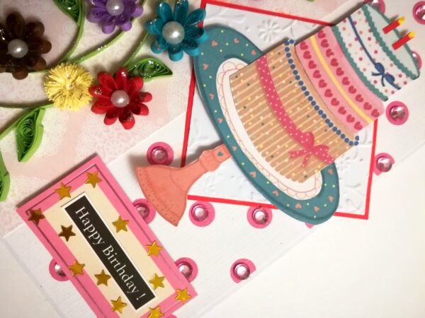 Sparkling Quilled Flowers Birthday Card image Sparkling Quilled Flowers Birthday Card image