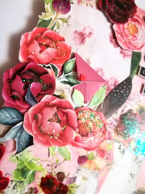 Sparkling Valentine Mini Scrapbook Greeting Card -D3 image Sparkling Valentine Mini Scrapbook Greeting Card -D3 image