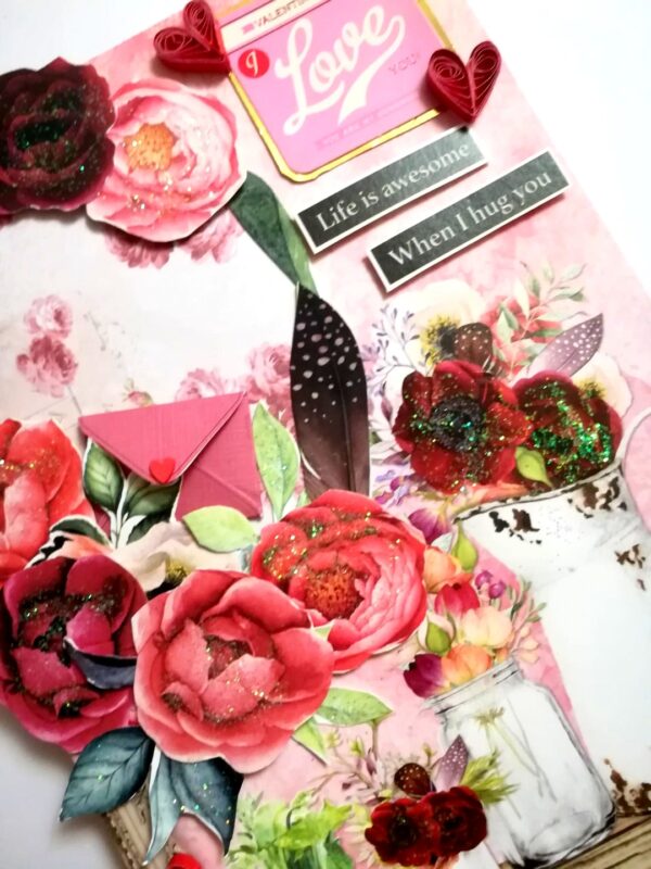 Sparkling Valentine Mini Scrapbook Greeting Card -D3 image Sparkling Valentine Mini Scrapbook Greeting Card -D3 image