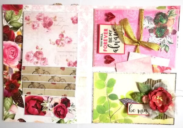 Sparkling Valentine Mini Scrapbook Greeting Card -D3 image Sparkling Valentine Mini Scrapbook Greeting Card -D3 image