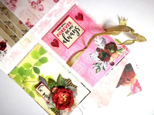 Sparkling Valentine Mini Scrapbook Greeting Card -D3 image Sparkling Valentine Mini Scrapbook Greeting Card -D3 image