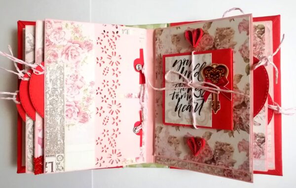 Valentine Mini Scrapbook Album Handmade - D2 image Valentine Mini Scrapbook Album Handmade - D2 image