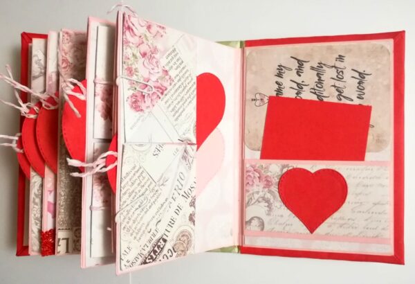 Valentine Mini Scrapbook Album Handmade - D2 image Valentine Mini Scrapbook Album Handmade - D2 image