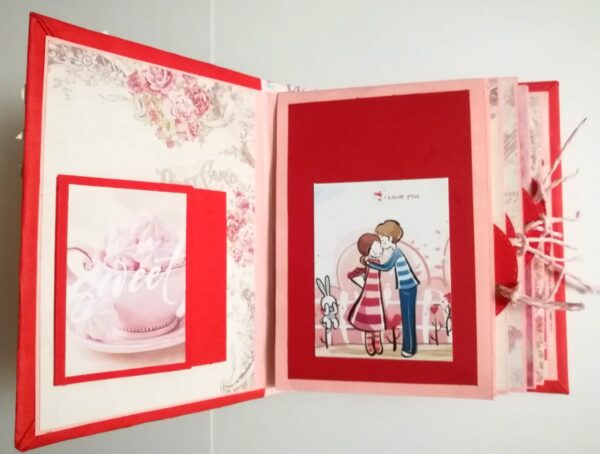 Valentine Mini Scrapbook Album Handmade - D3 image Valentine Mini Scrapbook Album Handmade - D3 image
