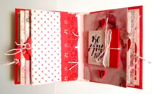 Valentine Mini Scrapbook Album Handmade - D3 image Valentine Mini Scrapbook Album Handmade - D3 image