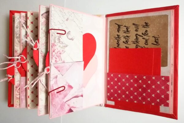 Valentine Mini Scrapbook Album Handmade - D3 image Valentine Mini Scrapbook Album Handmade - D3 image