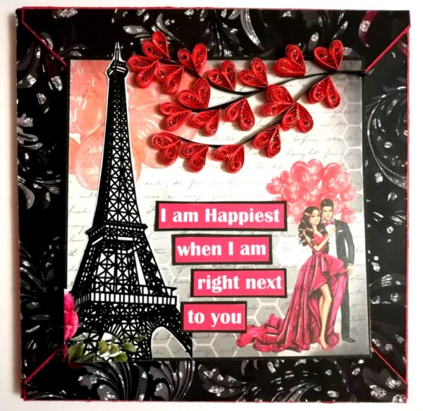 Love and Anniversary Envelope fold Mini scrapbook card - D2 image Love and Anniversary Envelope fold Mini scrapbook card - D2 image