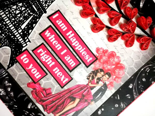Love and Anniversary Envelope fold Mini scrapbook card - D2 image Love and Anniversary Envelope fold Mini scrapbook card - D2 image