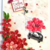 Red Quilled Flowers Valentine Greeting Card -D1 image Red Quilled Flowers Valentine Greeting Card -D1 image
