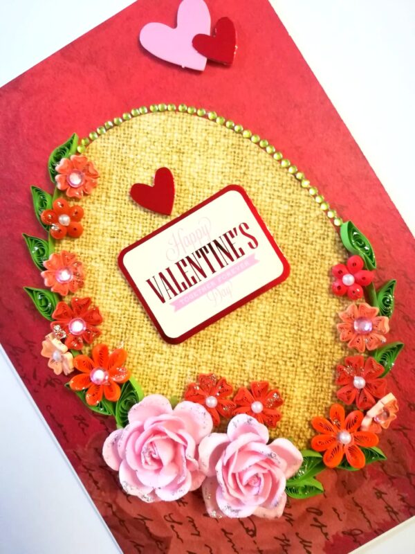 Quilled Flowers Valentines day Greeting Card image Quilled Flowers Valentines day Greeting Card image