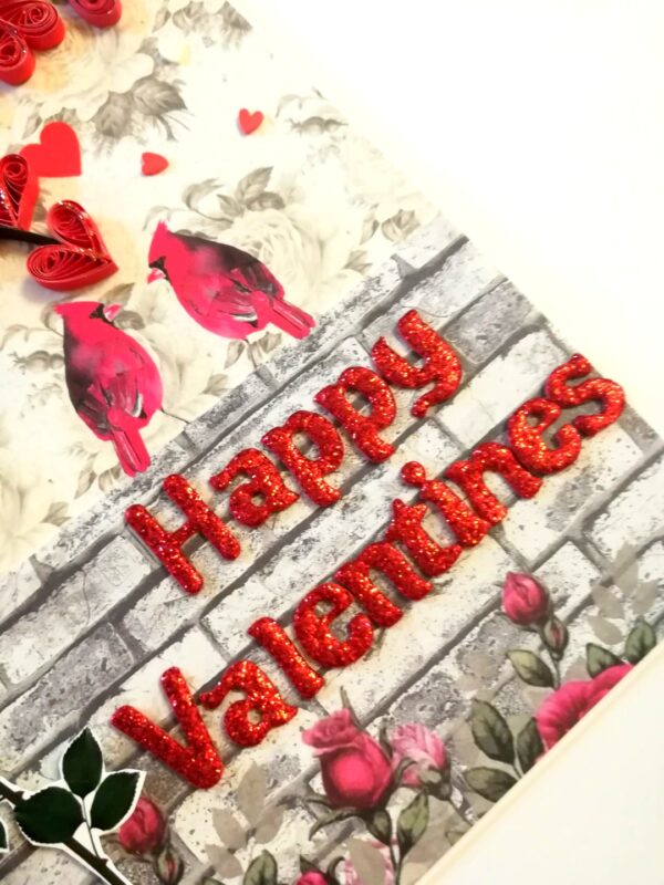 Quilled Hearts Happy Vallentine card -D1 image Quilled Hearts Happy Vallentine card -D1 image