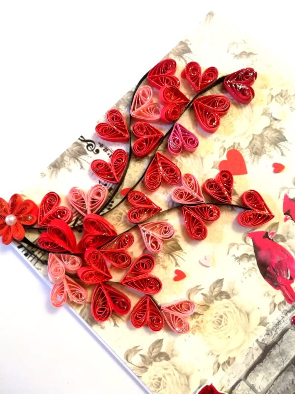 Quilled Hearts Happy Vallentine card -D1 image Quilled Hearts Happy Vallentine card -D1 image