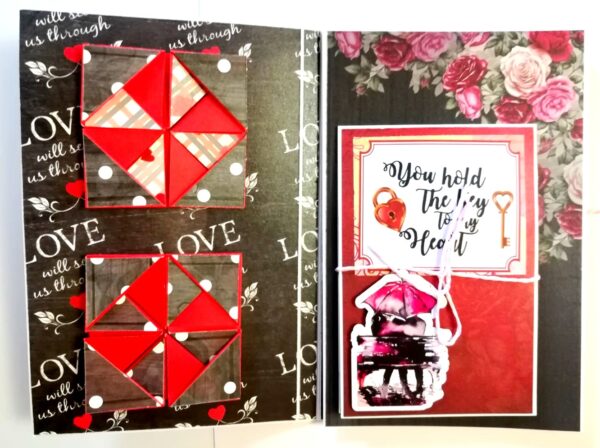 Love Couple Three Fold Mini Scrapbook Gift - D2 image Love Couple Three Fold Mini Scrapbook Gift - D2 image