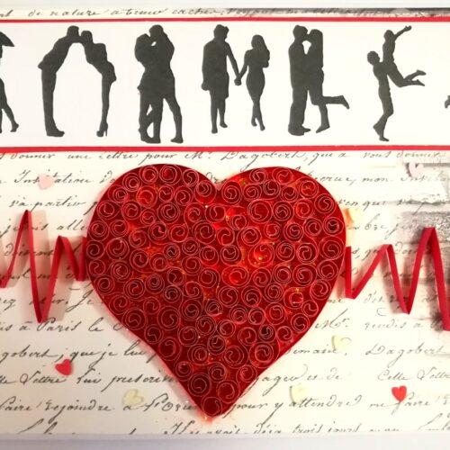 Quilled Heart Beat Love Greeting Card -D1 image