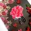 Quilled Red Flowers Corner Couple Card -D4 image Quilled Red Flowers Corner Couple Card -D4 image