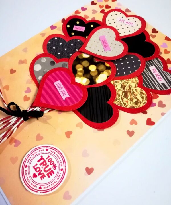 Hearty Balloons Love Greeting card image Hearty Balloons Love Greeting card image
