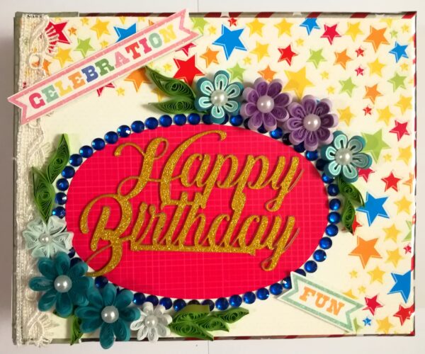 Happy Birthday Handmade Sparkling Scrapbook -D1 image Happy Birthday Handmade Sparkling Scrapbook -D1 image