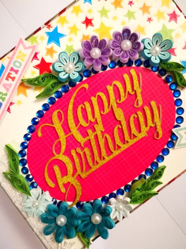 Happy Birthday Handmade Sparkling Scrapbook -D1 image Happy Birthday Handmade Sparkling Scrapbook -D1 image