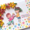 Quilled Corner Flowers Birthday Greeting card - BIR1 image Quilled Corner Flowers Birthday Greeting card - BIR1 image