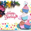 Quilled Corner Flowers Birthday Greeting card - BIR2 image Quilled Corner Flowers Birthday Greeting card - BIR2 image