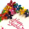Quilled Corner Flowers Birthday Greeting card - BIR2 image Quilled Corner Flowers Birthday Greeting card - BIR2 image