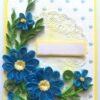 Blue Quilled Flowers Greeting card - D4 image Blue Quilled Flowers Greeting card - D4 image