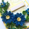 Blue Quilled Flowers Greeting card - D4 image Blue Quilled Flowers Greeting card - D4 image