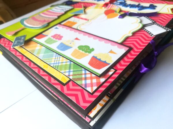 Happy Birthday Handmade Sparkling Scrapbook -D2 image Happy Birthday Handmade Sparkling Scrapbook -D2 image
