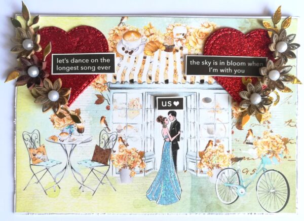 Couple Anniversary Quilled Love Greeting Card image Couple Anniversary Quilled Love Greeting Card image