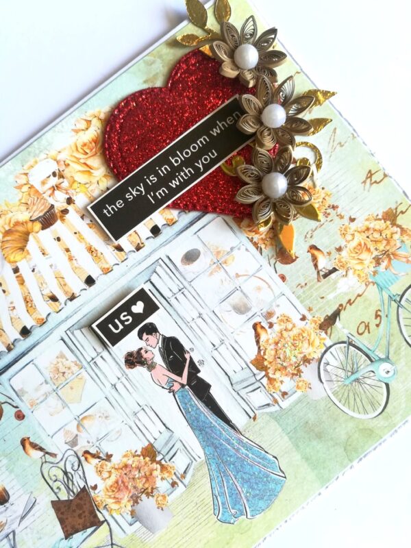 Couple Anniversary Quilled Love Greeting Card image Couple Anniversary Quilled Love Greeting Card image