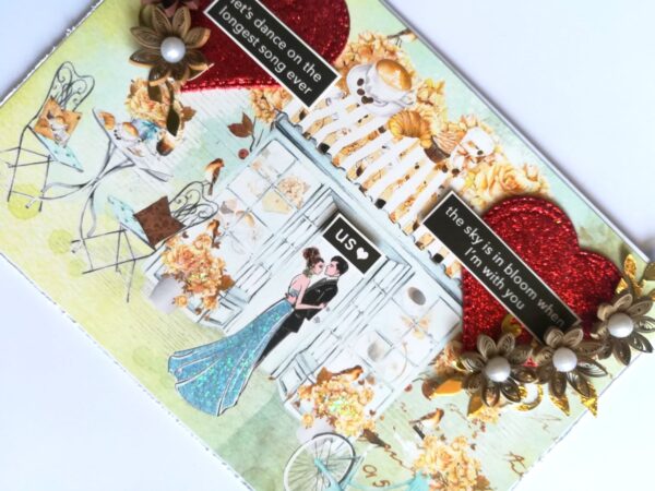 Couple Anniversary Quilled Love Greeting Card image Couple Anniversary Quilled Love Greeting Card image