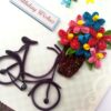 Quilled Cycle With Flowers Birthday Greeting Card image Quilled Cycle With Flowers Birthday Greeting Card image