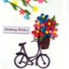 Quilled Cycle With Flowers Birthday Greeting Card image Quilled Cycle With Flowers Birthday Greeting Card image