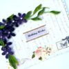 Purple Quilled Flowers Birthday Greeting card image