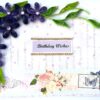 Purple Quilled Flowers Birthday Greeting card image