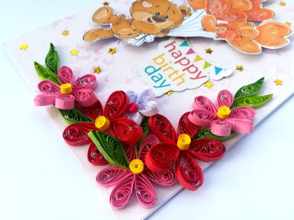 Teddy with Balloons Greeting Card - D3 image Teddy with Balloons Greeting Card - D3 image
