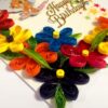 Multicolor Flowers Quilled Birthday Greeting Card -MQ1 image Multicolor Flowers Quilled Birthday Greeting Card -MQ1 image
