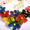 Multicolor Flowers Quilled Birthday Greeting Card - MQ2 image Multicolor Flowers Quilled Birthday Greeting Card - MQ2 image