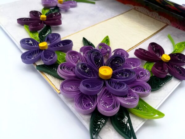 Purple Quilled Mini Scrapbook Greeting Card image Purple Quilled Mini Scrapbook Greeting Card image