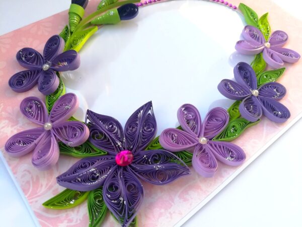 Purple Themed Quilled Photo Frame Greeting Card -PPF2 image Purple Themed Quilled Photo Frame Greeting Card -PPF2 image