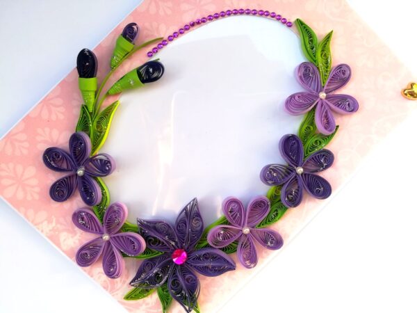 Purple Themed Quilled Photo Frame Greeting Card -PPF2 image Purple Themed Quilled Photo Frame Greeting Card -PPF2 image