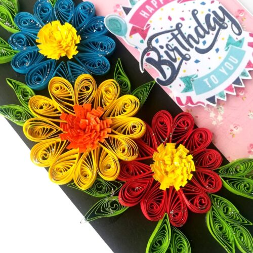 Sparkling Multicolored Quilling Birthday Card image